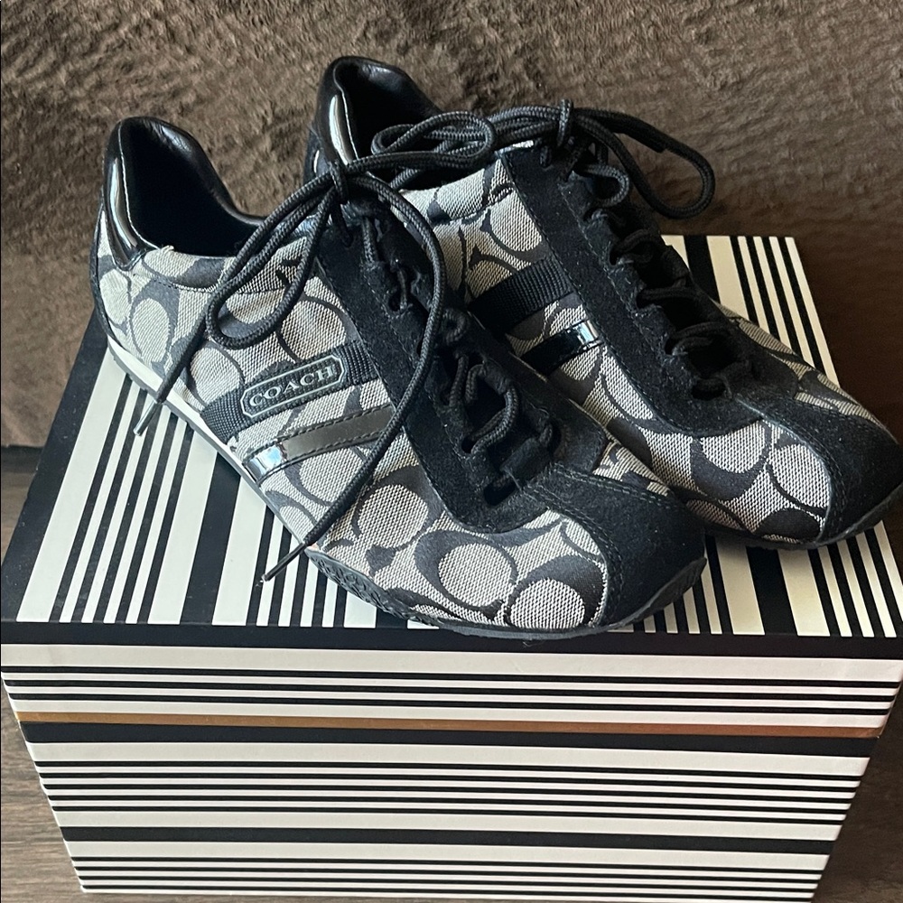 Coach Monogram Black and Gray Sneakers